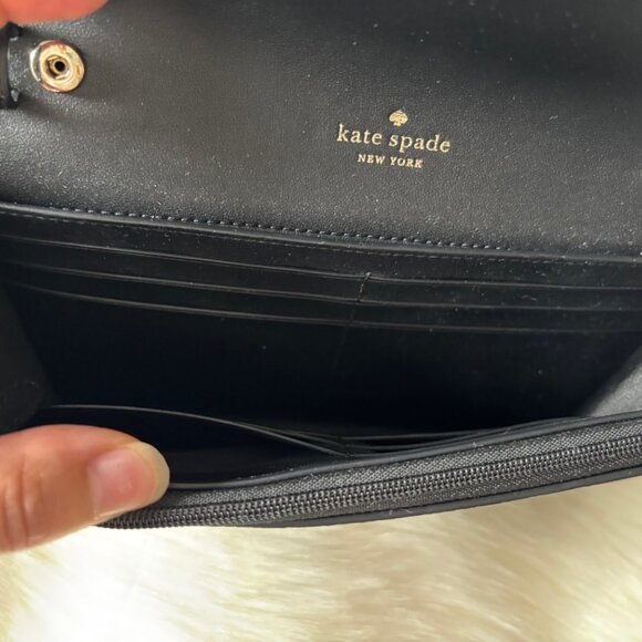 Kate Spade Marti Pebble Leather Gingham Wallet Crossbody - Picture 4 of 14